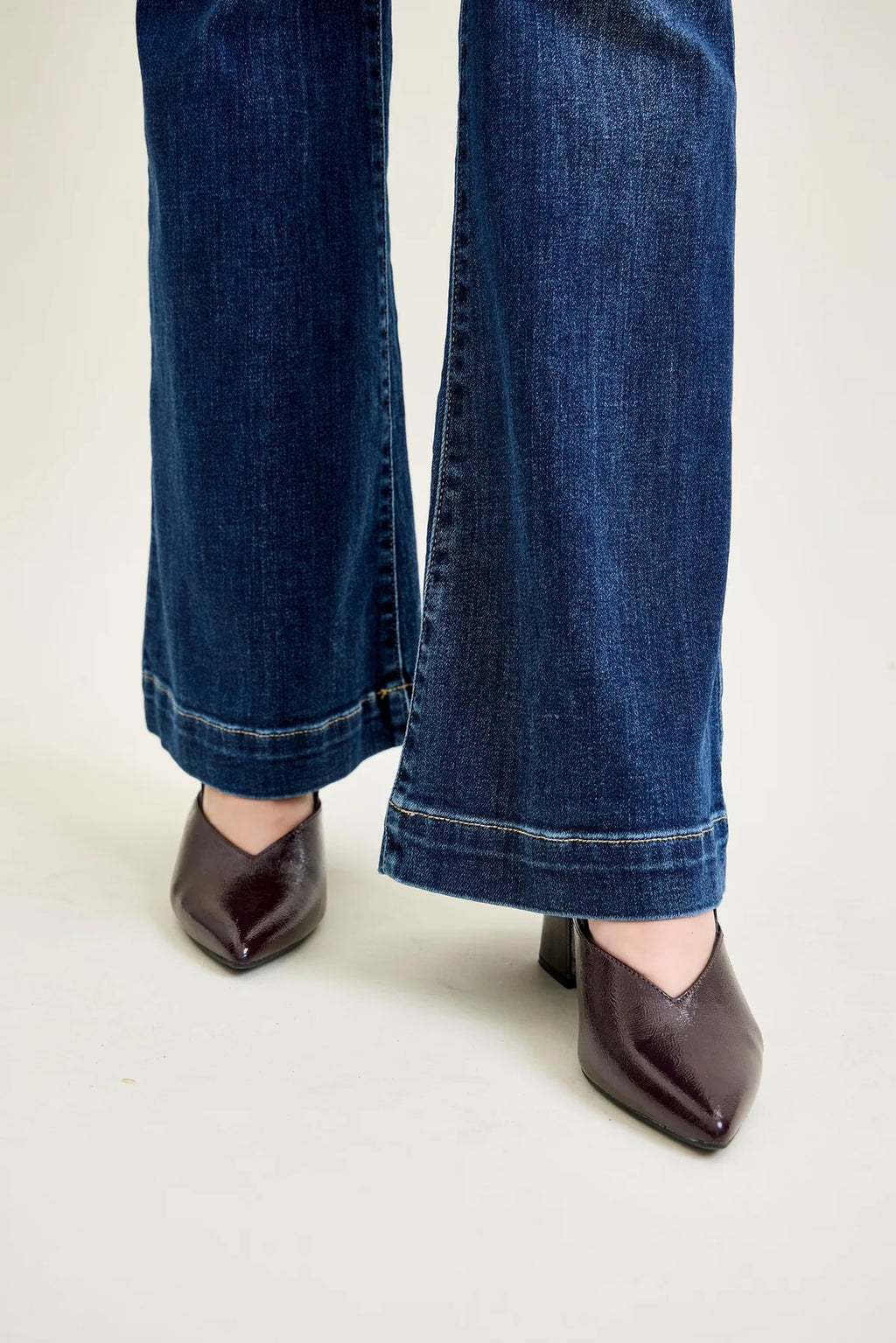 High Waist Trouser Flare Jean- Dark Wash