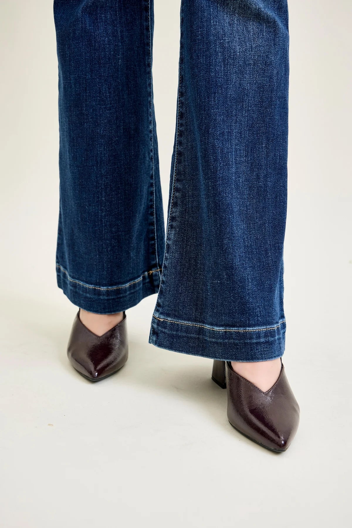 High Waist Trouser Flare Jean- Dark Wash