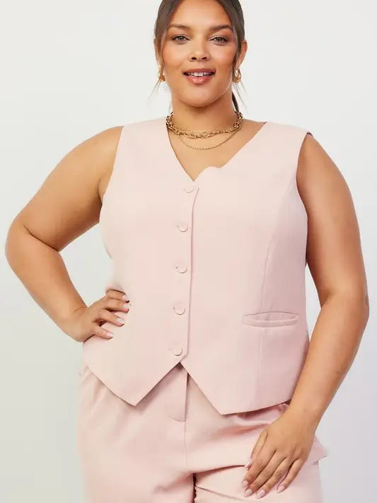 Plus Size Recycled Button Down Vest