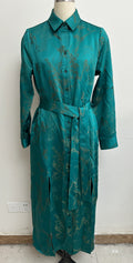 Belted Shirt Dress- Emerald Green