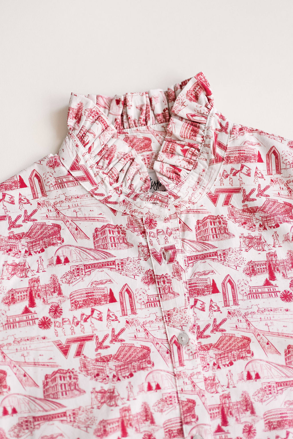 Virginia Tech LeGare Popover Top- Maroon/White