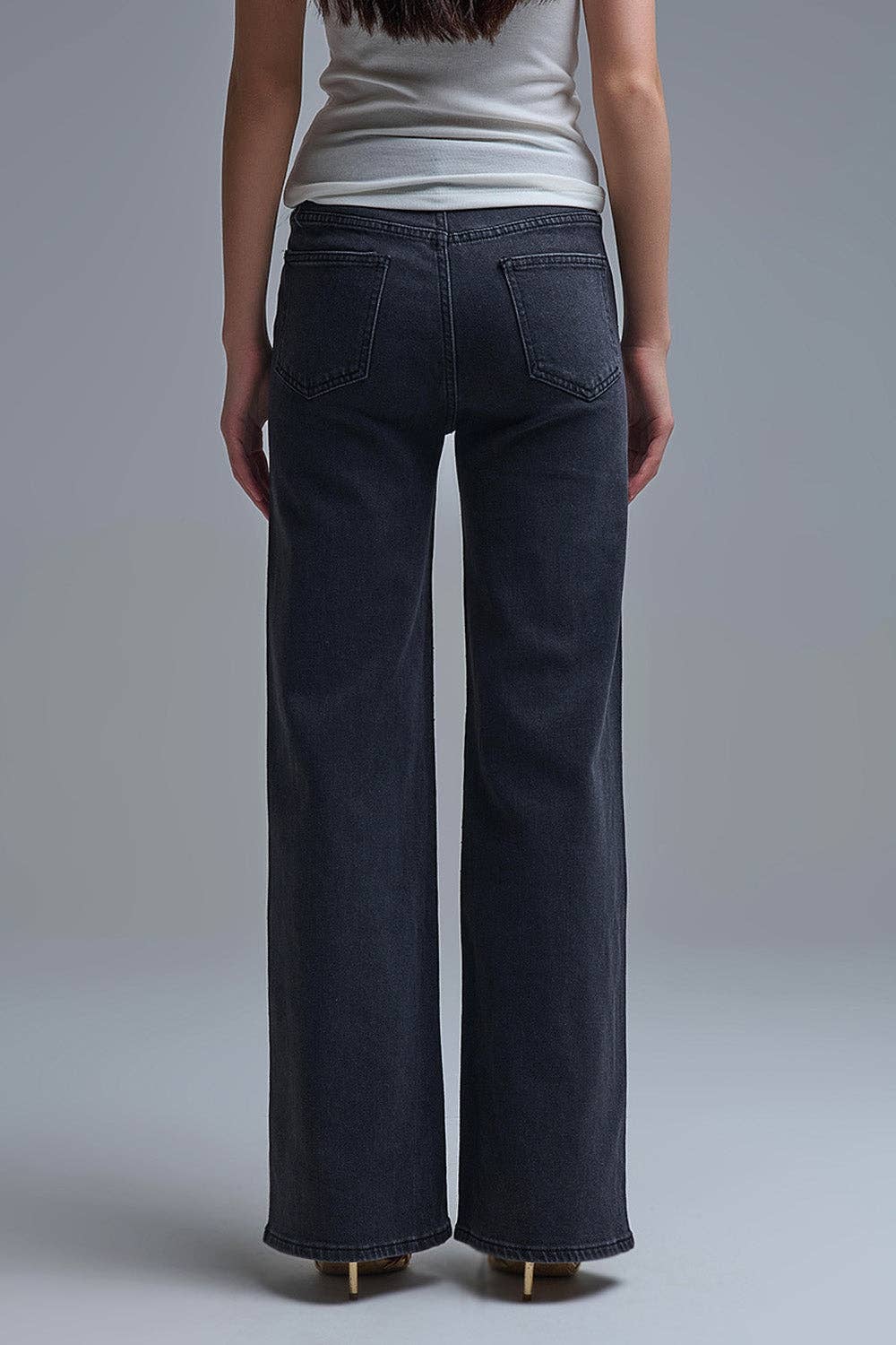 Leopard Print Straight-Leg Jeans- Black