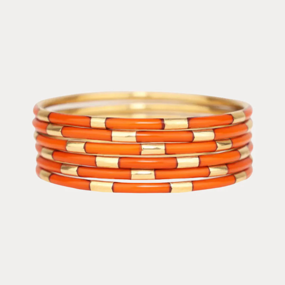Burnt Orange Veda Bracelets (Set of 6)