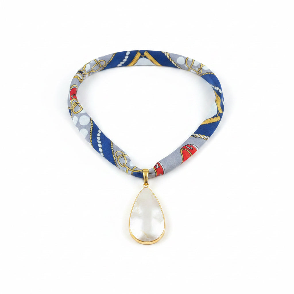 Red/White/Blue Scarf Pendant Necklace