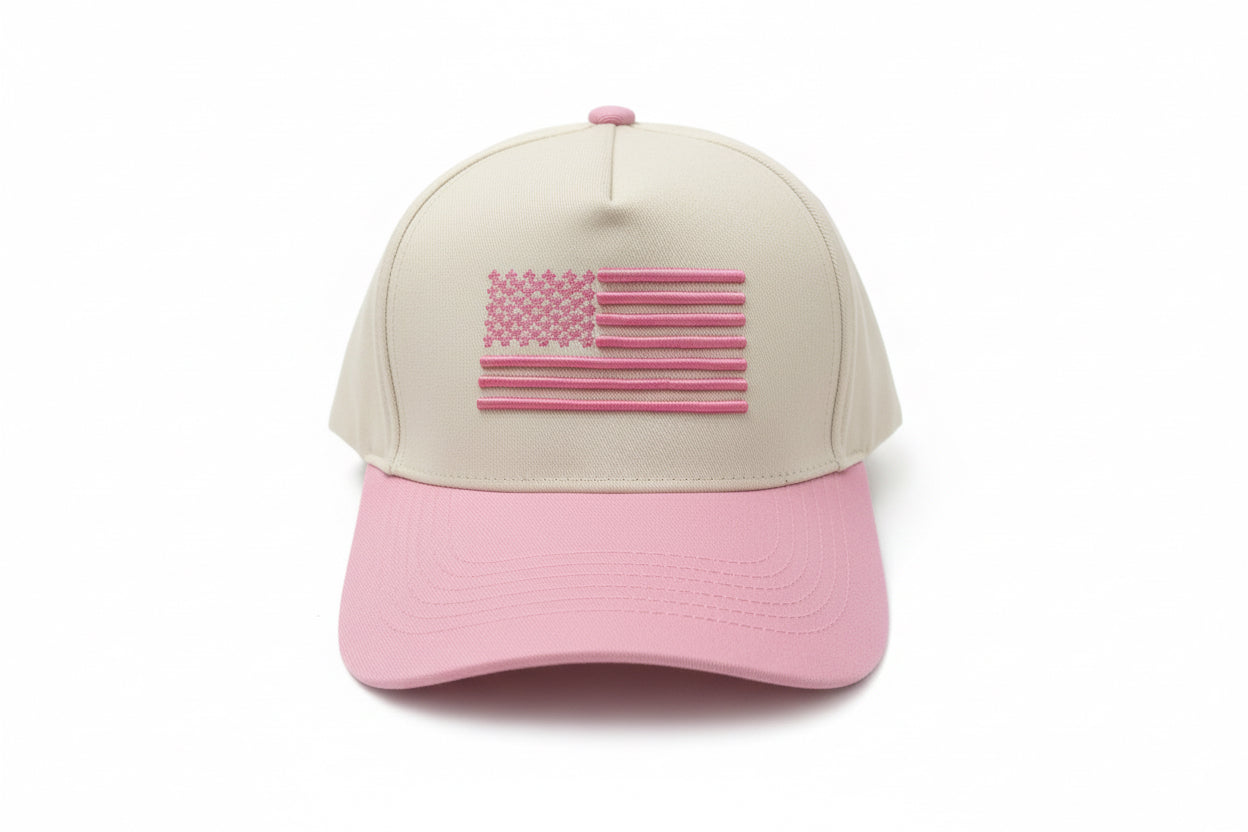 American Flag Pink- Trucker Hat