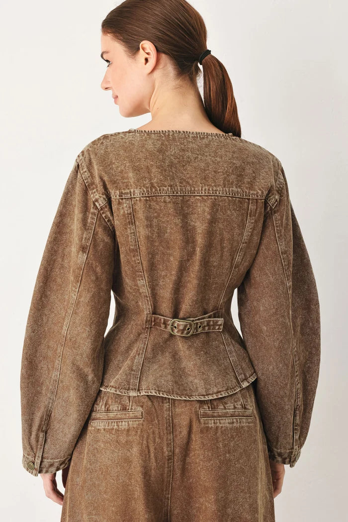 Vintage Denim Jacket- Brown