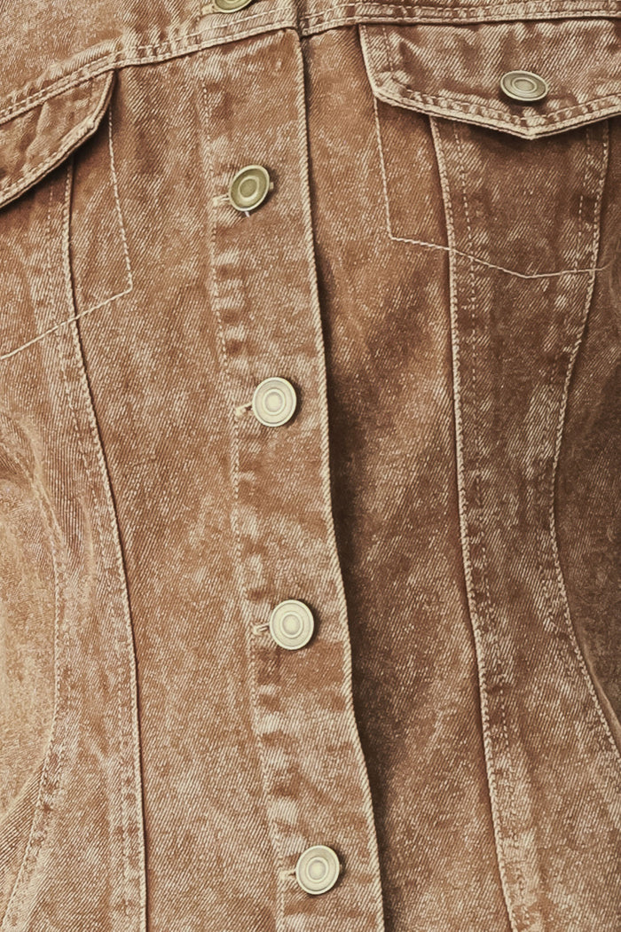 Vintage Denim Jacket- Brown