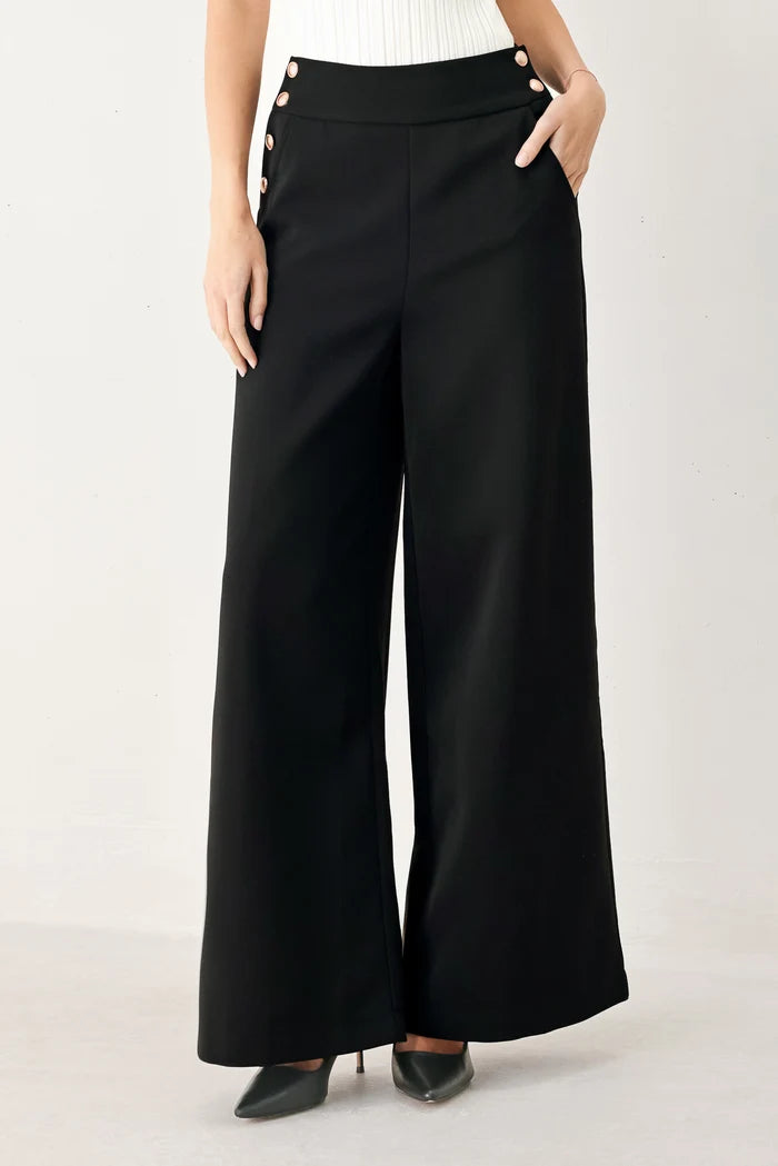 Solid Woven Pants- Black