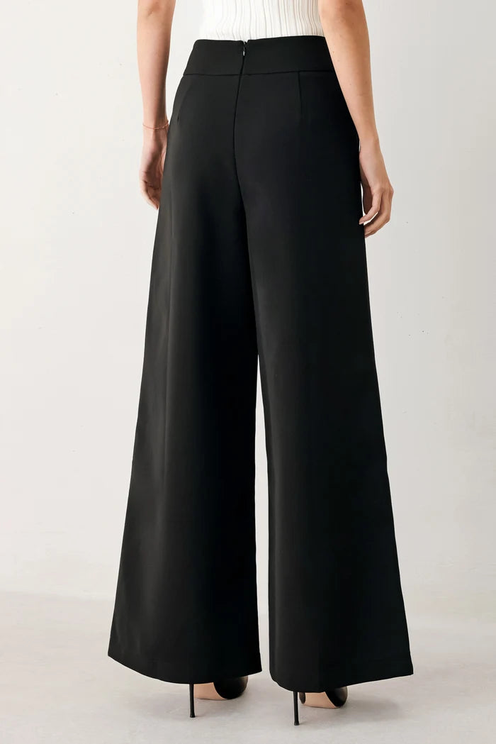 Solid Woven Pants- Black