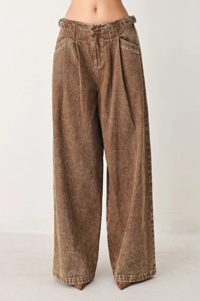 Vintage Denim Pants- Brown