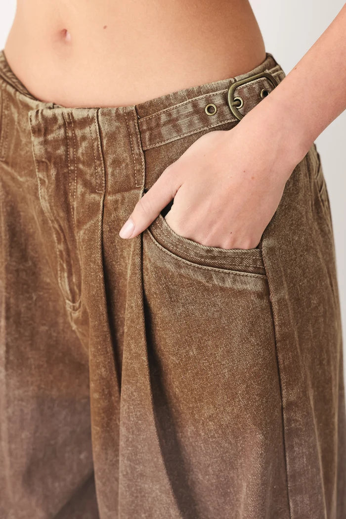 Vintage Denim Pants- Brown