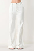 Wide Leg Woven Pant- Off White