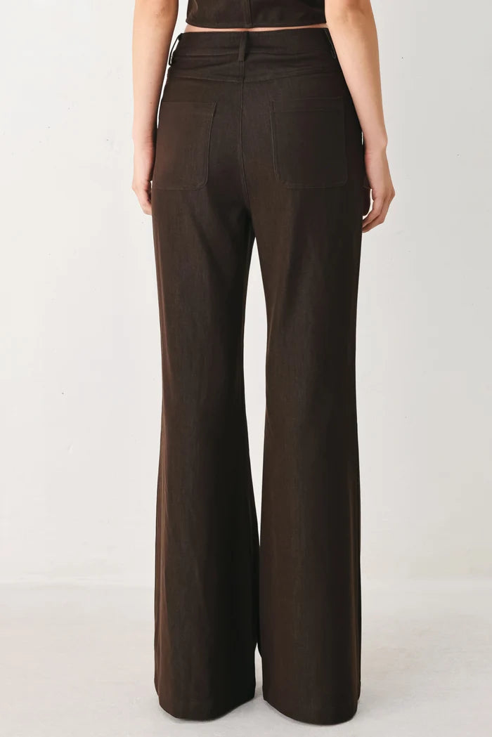 Solid Woven Pants- Brown