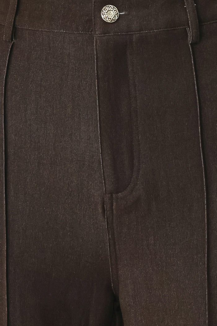 Solid Woven Pants- Brown