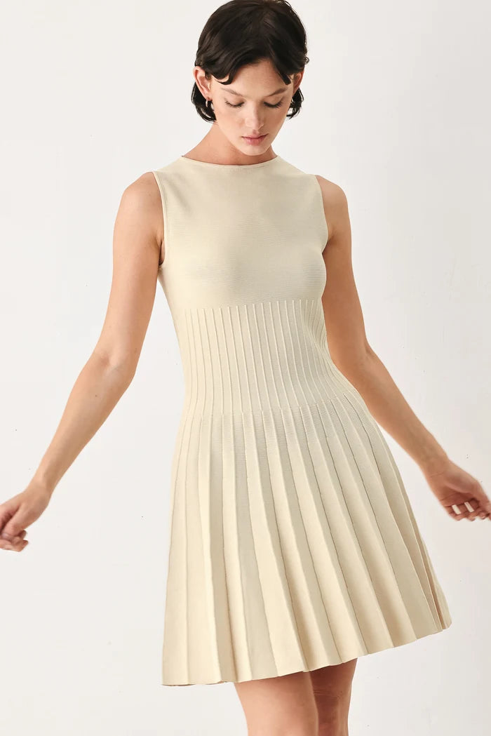 Sweater Knit Mini Dress- Neutral