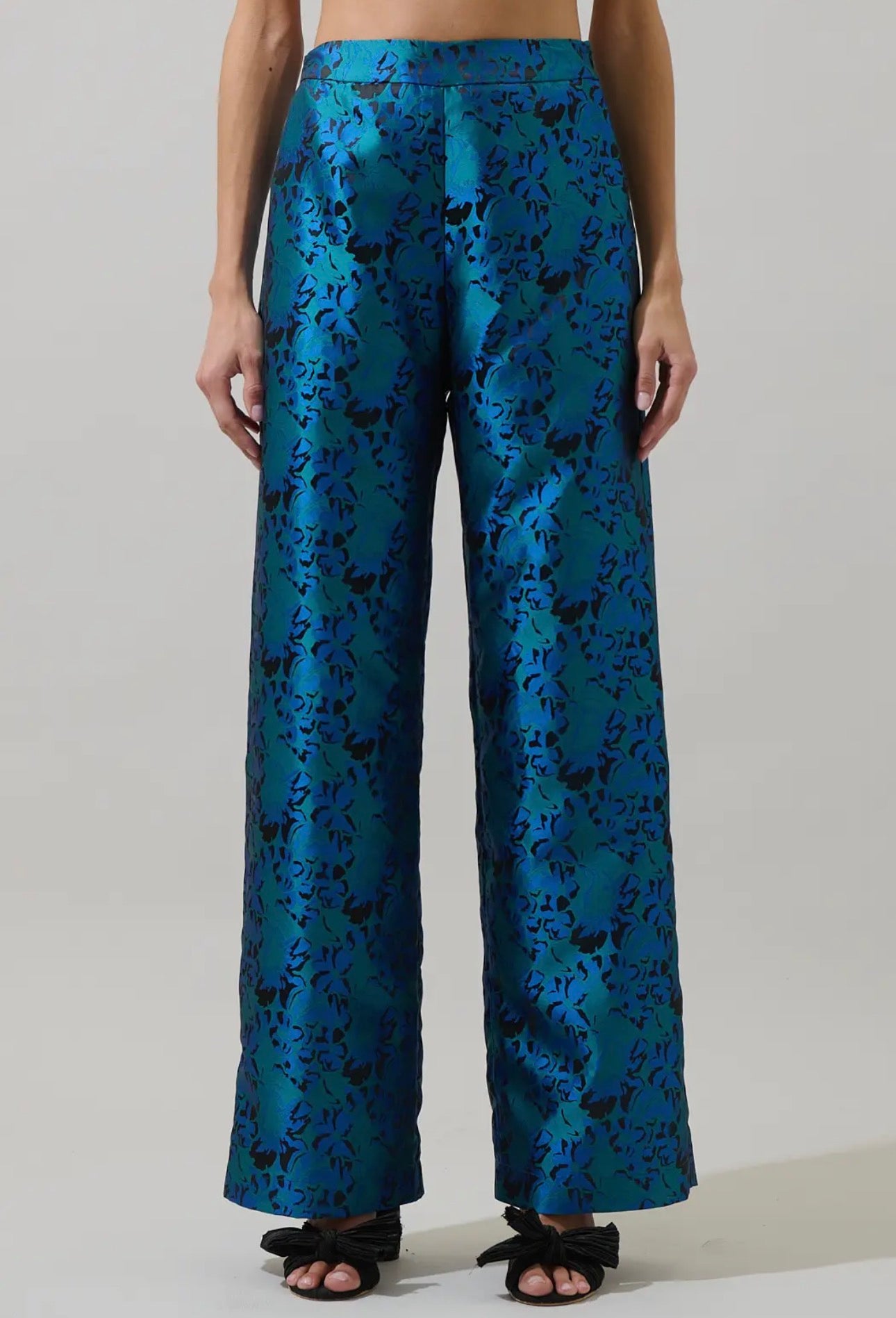 Farrah Jacquard Lunete Wide Leg Pants