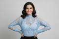 Plus Size Mesh Floral Print Top