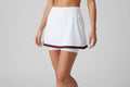 Violet Skort - White w Green & Red Stripe Ribbon
