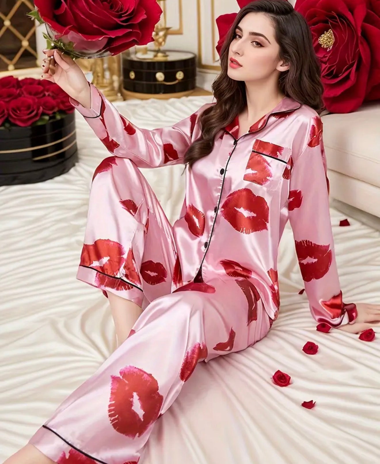Silk Lipstick Pjs