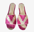 Pink Velvet Open Toe Shoe