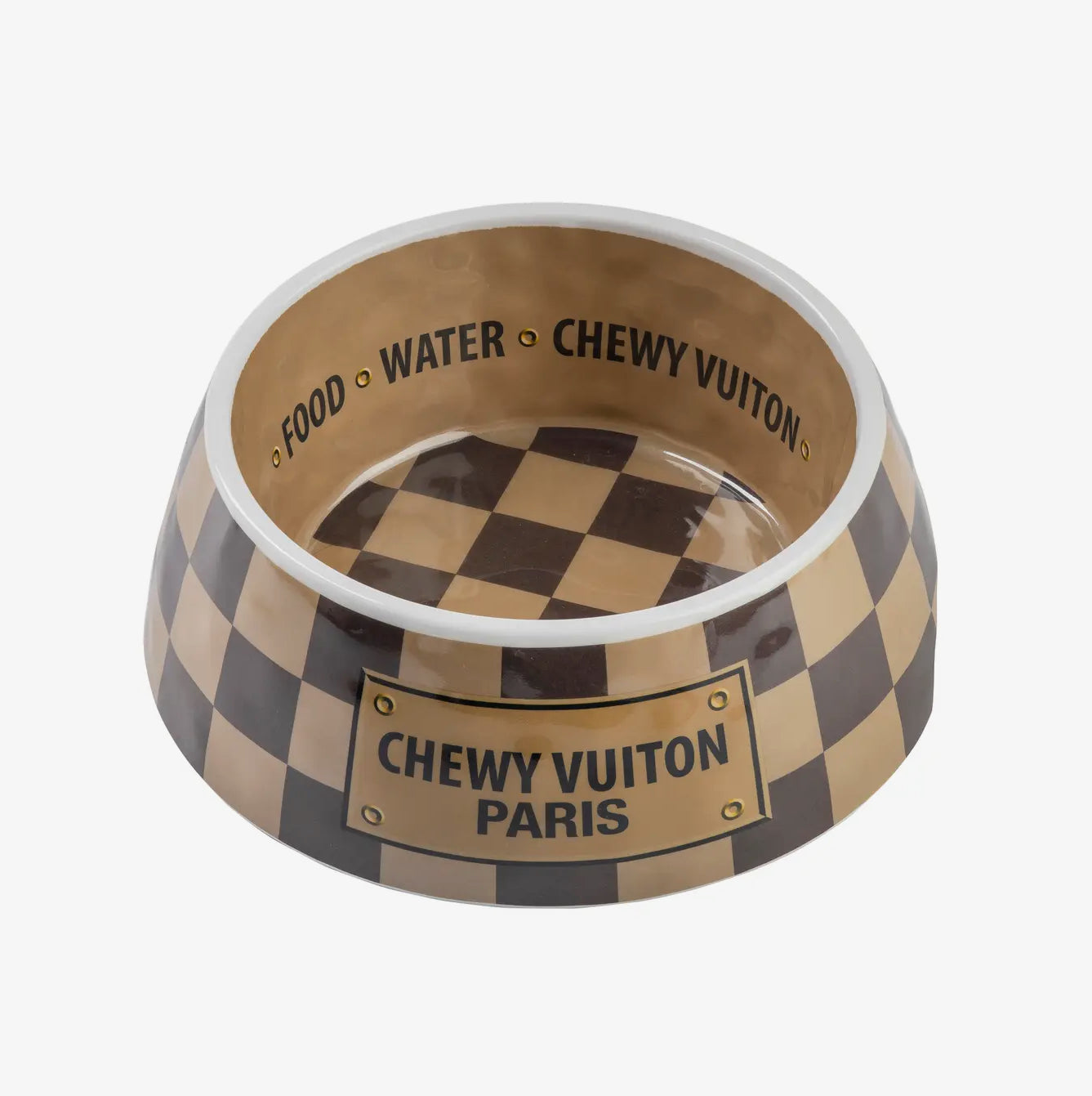 Checker Chewy Vuiton Bowl- Medium