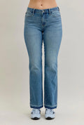 Mid Rise Slim Bootcut Tummy Control Release Hem Jeans