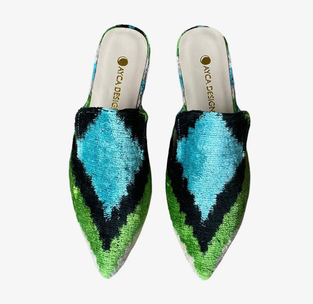 Silk Velvet Point Toe Slide on Shoe