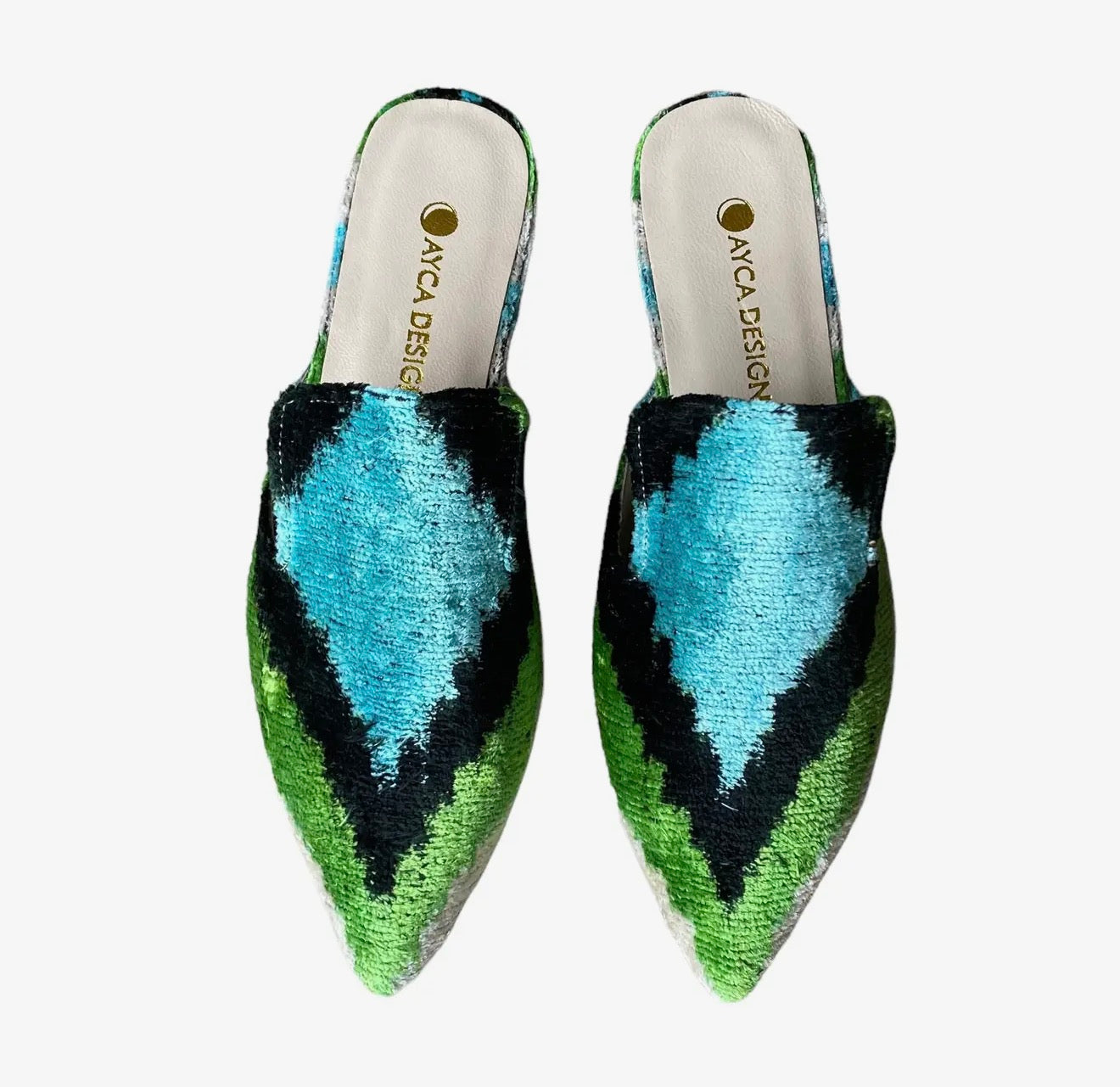 Silk Velvet Point Toe Slide on Shoe