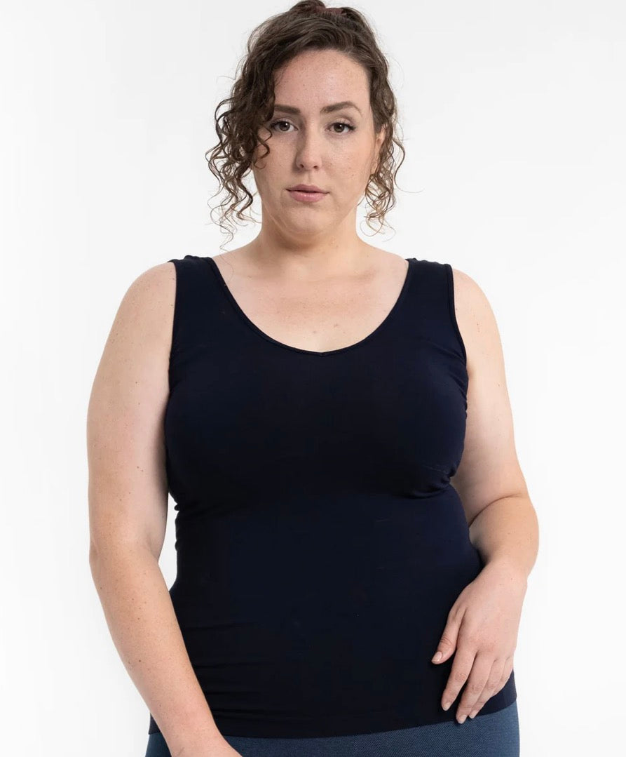 Reversible Curvy Tank- Navy