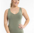 Reversible Regular V Neck Tank- Sage