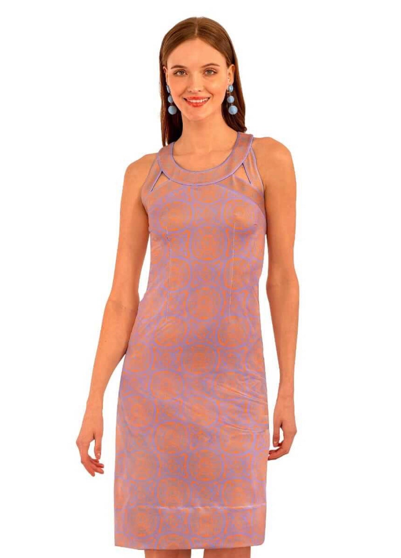 Isosceles Dress- Periwink/Orange