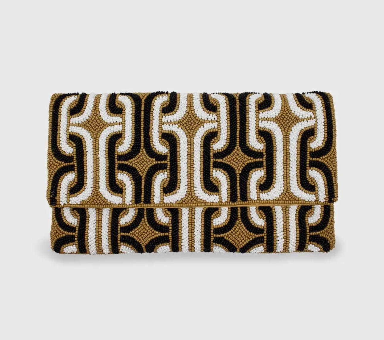 Mocha Beaded Clutch