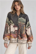Pretty in Paint Bomber Jacket- Black