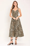 Cheetah Printed Woven Midi Dress