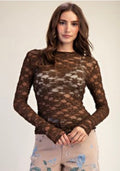 LS Popcorn Lace Fitted Top