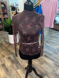 LS All Over Sheer Lace Fitted Top