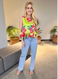 Floral Satin Bubble Top