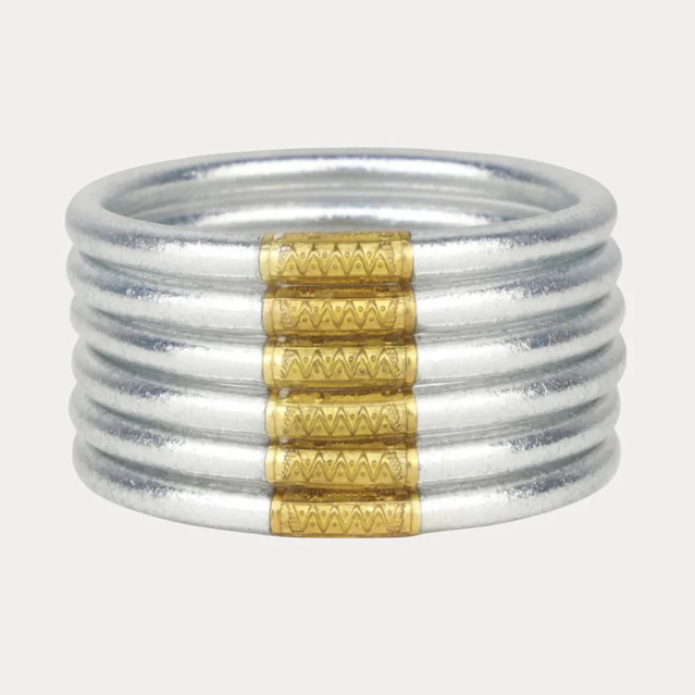 Silver All Weather Bangles (Set of 6)