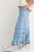 Self Fray Ruffle Denim Pants
