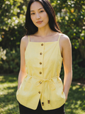 Tie String Top- Yellow