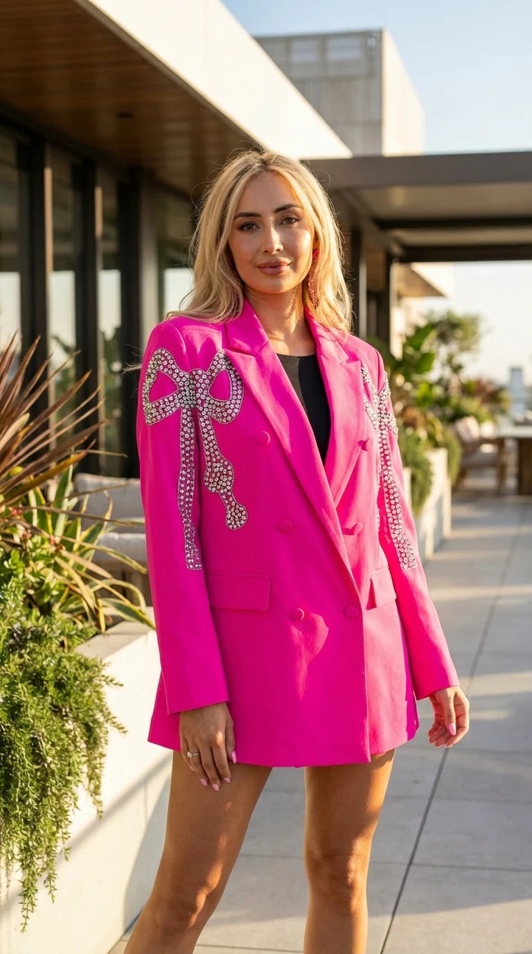 Quinn Blazer- Hot Pink