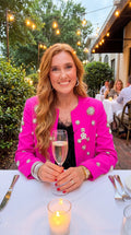 Jocelyn Cropped Jacket- Hot Pink
