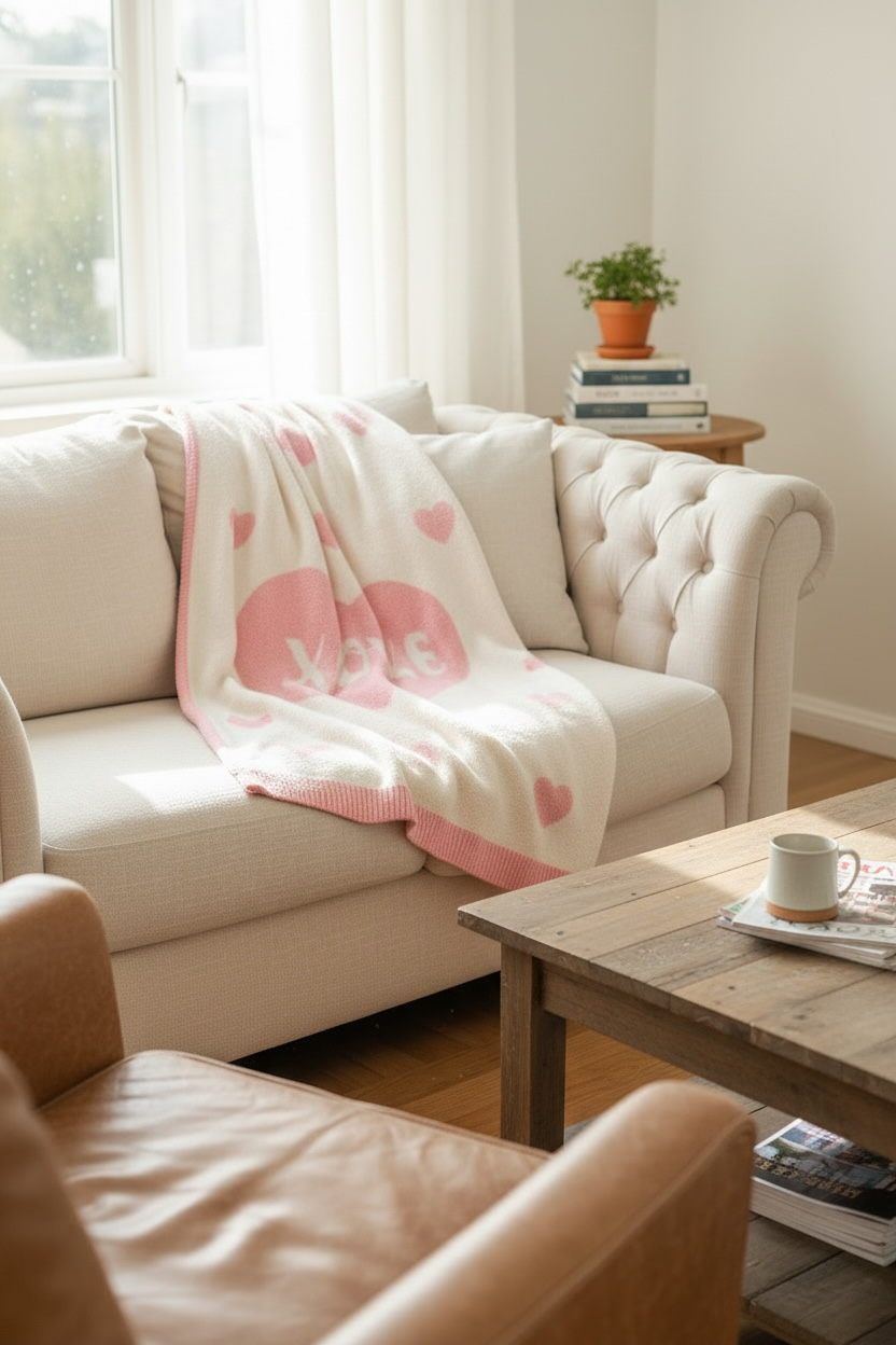 XOXO & Heart Throw Blanket