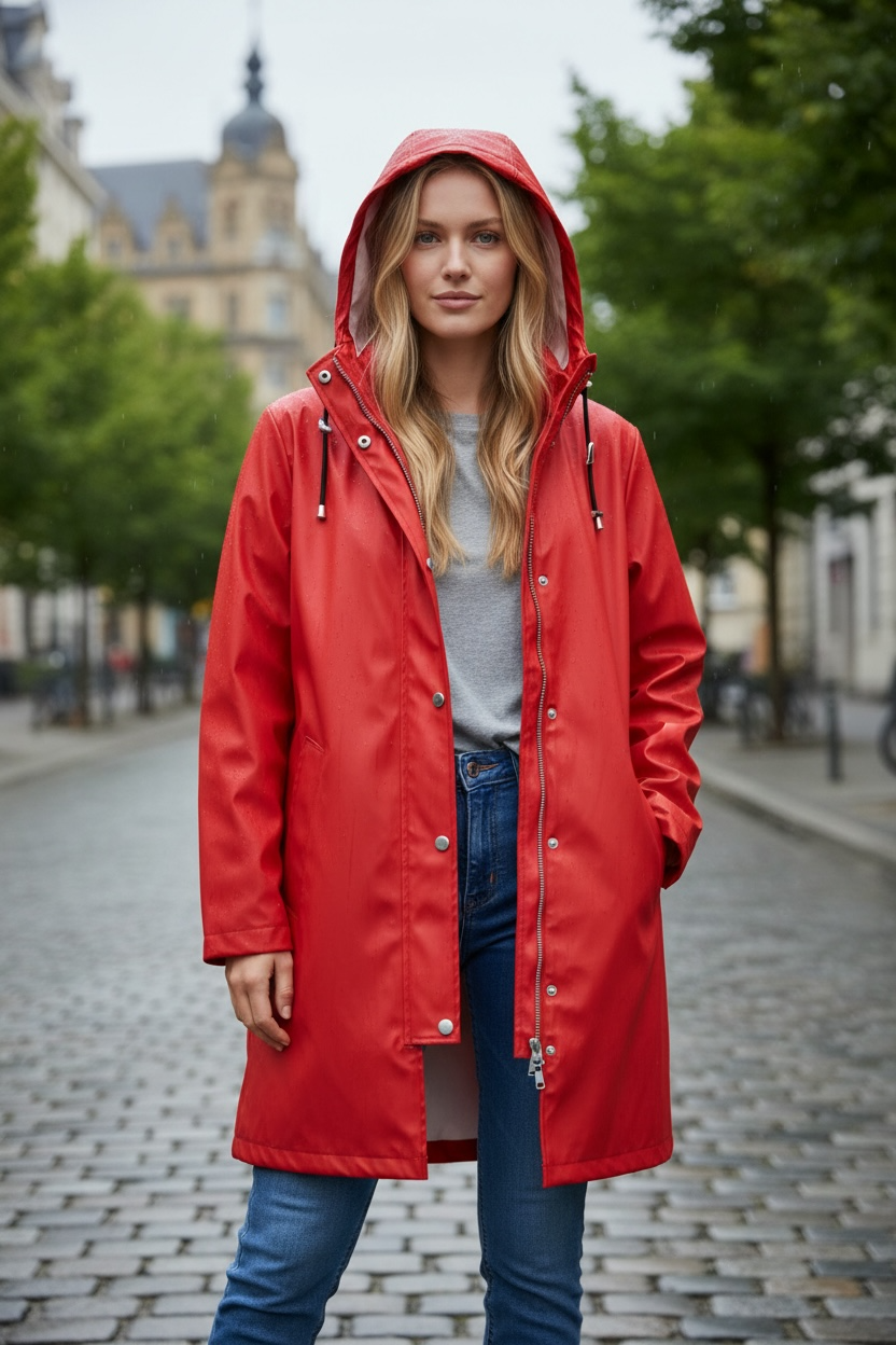 Raincoat- Deep Red