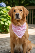 Dog Scarf- Pink Checkered