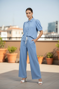 Two Piece Flare Set- Powder Blue
