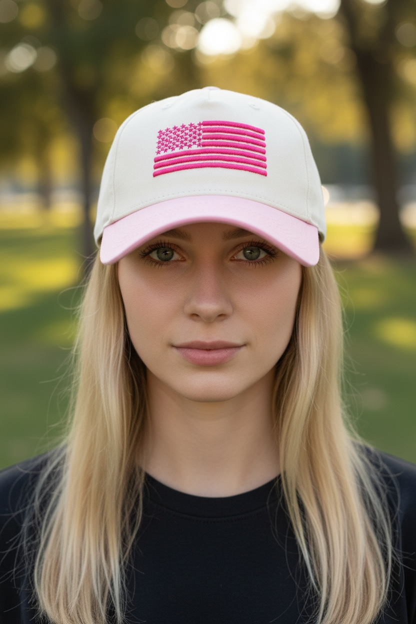 American Flag Pink- Trucker Hat