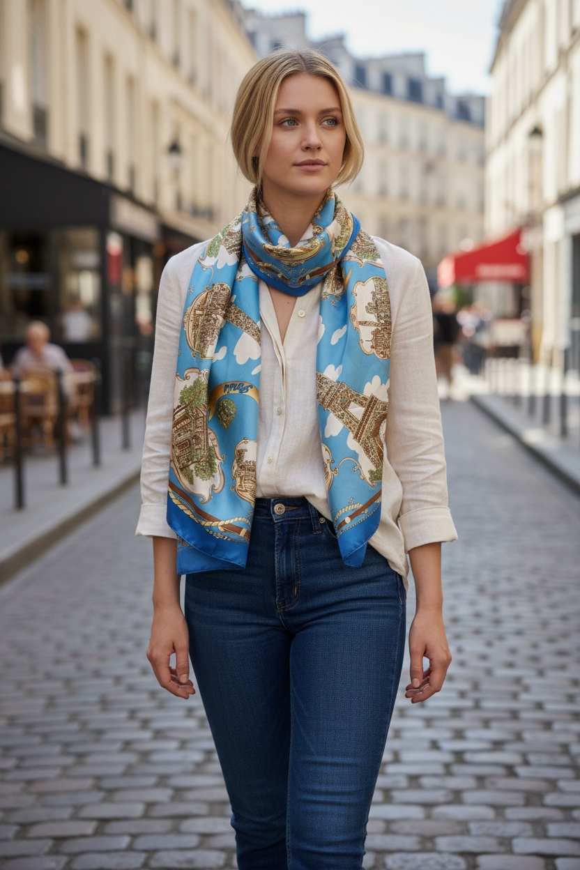 Assorted Silk Scarves From Paris