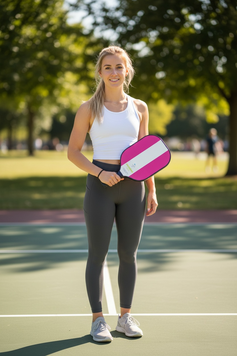 Swinton-Pickleball Paddle & Case-Hero Pink Stripe