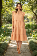 Ruffle Dress - Peach